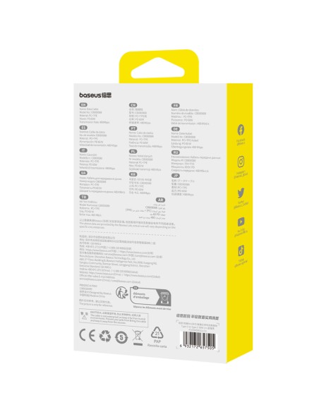 
USB-C Free2Pull 60W 1m ištraukiamas laidas – juodas

