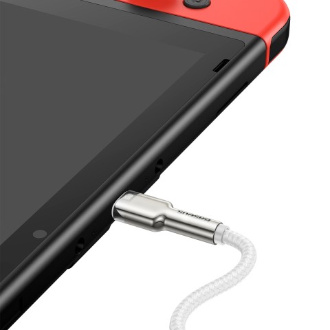 
„Cafule Metal“ 100 W 2 m USB-C laidas – baltas
