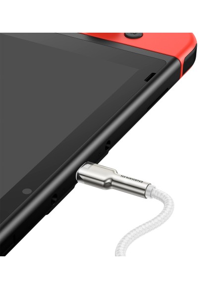 
„Cafule Metal“ 100 W 2 m USB-C laidas – baltas
