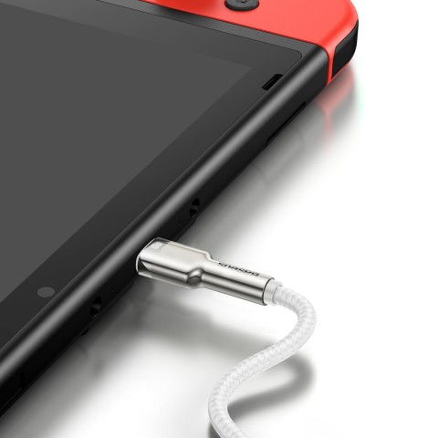 
„Cafule Metal“ 100 W 2 m USB-C laidas – baltas
