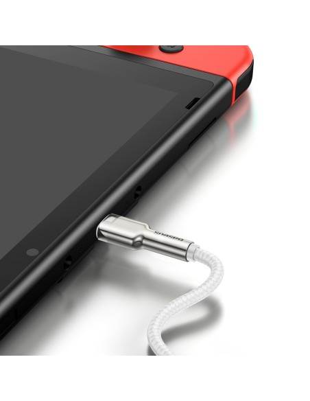 
„Cafule Metal“ 100 W 2 m USB-C laidas – baltas
