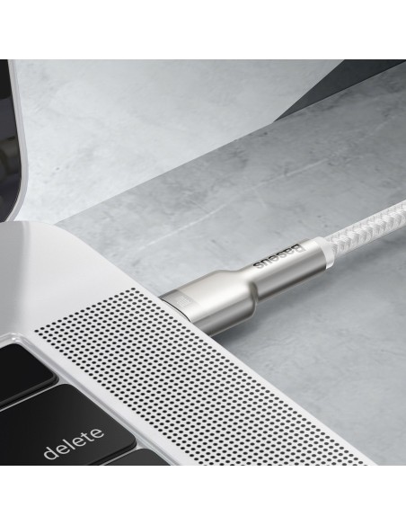 
„Cafule Metal“ 100 W 2 m USB-C laidas – baltas
