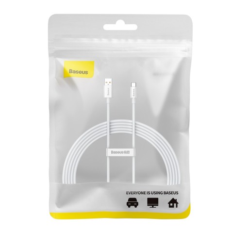 
„Superior“ serijos 100 W 2 m USB-A - USB-C laidas - baltas
