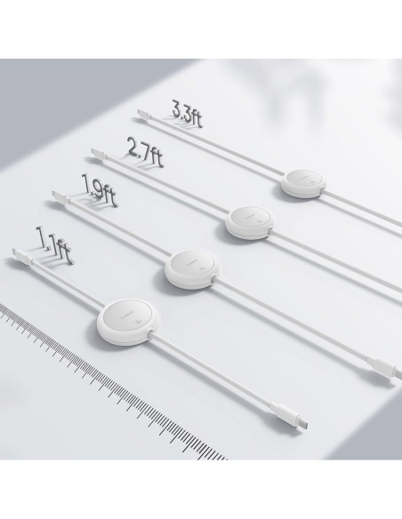 
USB-C „Free2Pull“ 60 W 1 m ištraukiamas laidas – baltas
