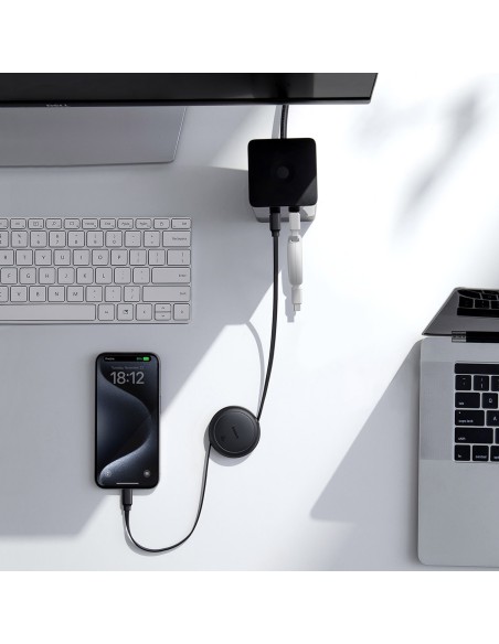 
USB-C „Free2Pull“ 60 W 1 m ištraukiamas laidas – baltas
