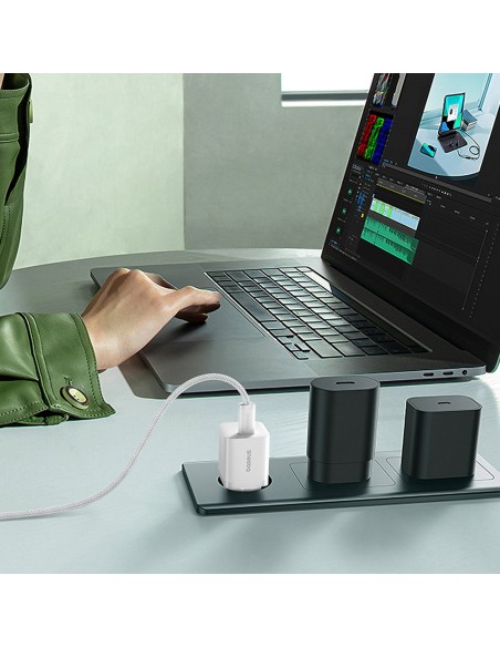 
USB-C GaN5 25W sieninis įkroviklis – baltas
