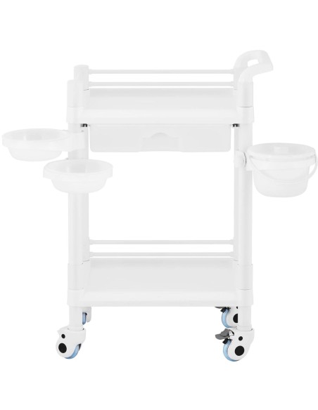 Kosmetikos laboratorinis vežimėlis 2 lentynos 1 stalčius 3 konteineriai 61 x 57 x 91 cm 20 kg Kosmetikos laboratorinis vežimėlis 2 lentynos 1 stalčius 3 konteineriai 61 x 57 x 91 cm 20 kg