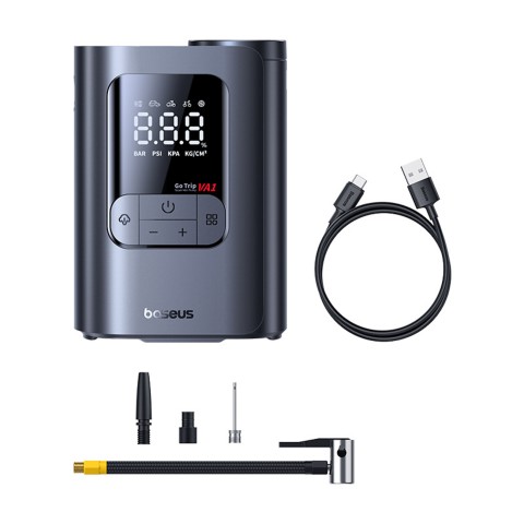 
Akumuliatorinis kompresorius su 3 antgaliais 150PSI 26 l/ min 82W - juodas
