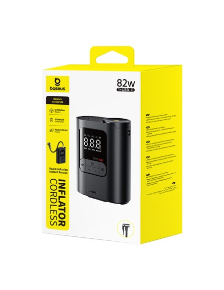 
Akumuliatorinis kompresorius su 3 antgaliais 150PSI 26 l/ min 82W - juodas
