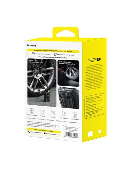 
Akumuliatorinis kompresorius su 3 antgaliais 150PSI 26 l/ min 82W - juodas
