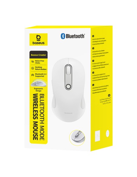 
Belaidė ergonomiška „Bluetooth“ pelė F02 – balta
