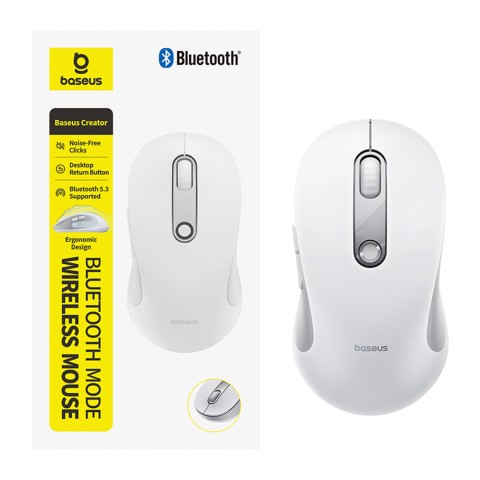
Belaidė ergonomiška „Bluetooth“ pelė F02 – balta

