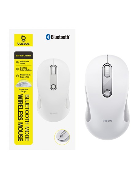 
Belaidė ergonomiška „Bluetooth“ pelė F02 – balta
