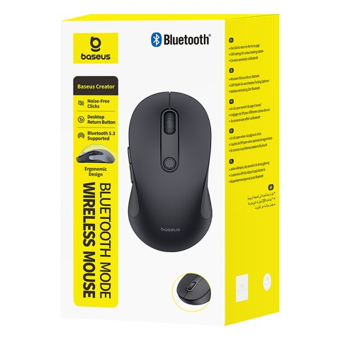 
Belaidė ergonomiška „Bluetooth“ pelė F02 - juoda
