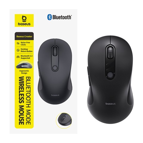 
Belaidė ergonomiška „Bluetooth“ pelė F02 - juoda

