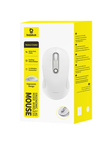
Belaidė ergonomiška USB 2.4GHz pelė F02 - balta
