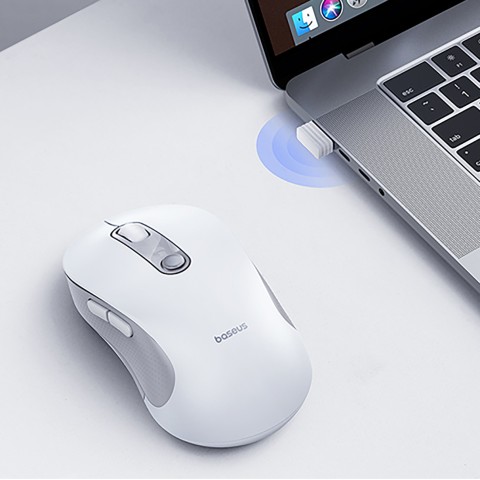 
Belaidė ergonomiška USB 2.4GHz pelė F02 - balta
