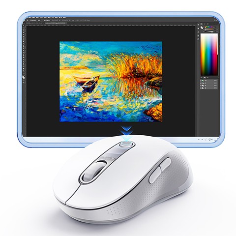 
Belaidė ergonomiška USB 2.4GHz pelė F02 - balta
