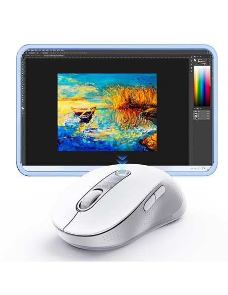 
Belaidė ergonomiška USB 2.4GHz pelė F02 - balta

