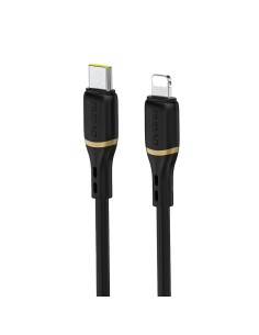 
USB-C – iPhone Lightning laidas su silikoniniu pynimu 30W 1m – juodas
