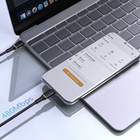
USB-C – iPhone Lightning laidas su silikoniniu pynimu 30W 1m – juodas
