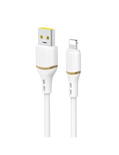 
USB-A – iPhone Lightning laidas su silikoniniu pynimu 30W 1m – baltas
