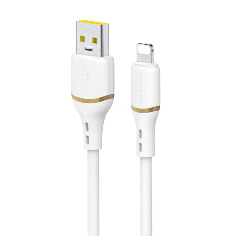 
USB-A – iPhone Lightning laidas su silikoniniu pynimu 30W 1m – baltas
