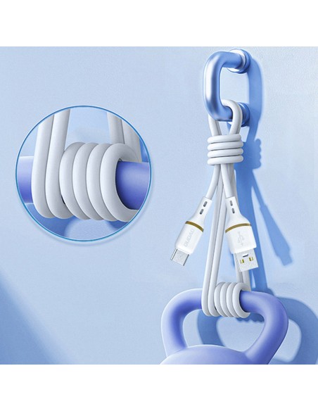 
USB-A – iPhone Lightning laidas su silikoniniu pynimu 30W 1m – baltas
