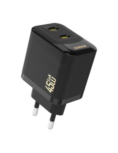 
2xUSB-C GaN PD 45W sieninis įkroviklis - juodas
