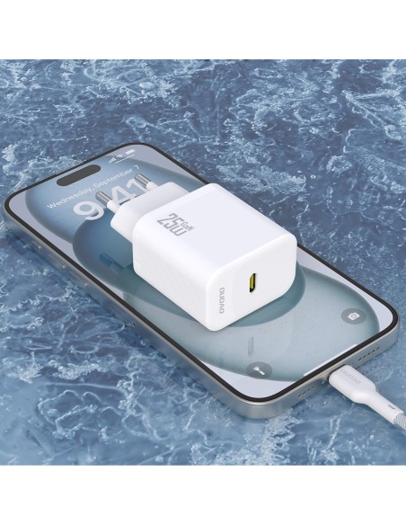 
USB-C sieninis įkroviklis su USB-C GaN PD 25W laidu – baltas

