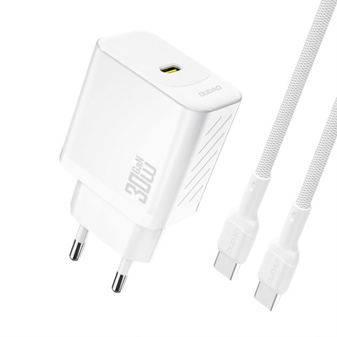 
USB-C sieninis įkroviklis su USB-C GaN PD 30W laidu – baltas

