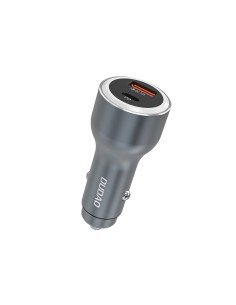 
USB-A USB-C PD QC LED automobilinis įkroviklis 120 W – pilkas
