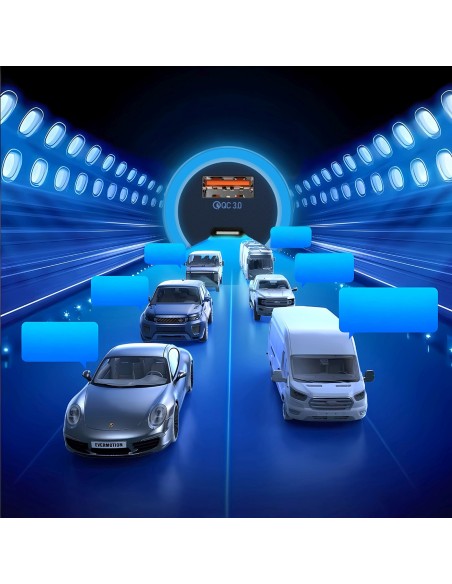 
USB-A USB-C PD QC LED automobilinis įkroviklis 120 W – pilkas
