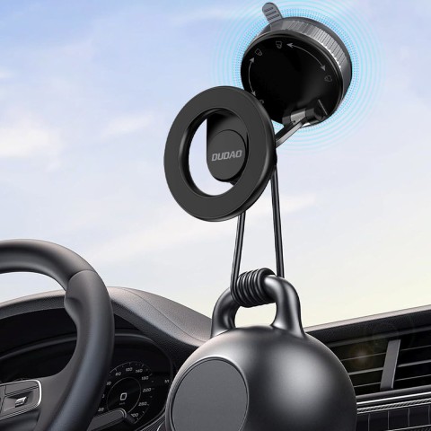 
Magnetinis automobilinis išmaniojo telefono laikiklis su siurbtuku „MagSafe“ – juodas
