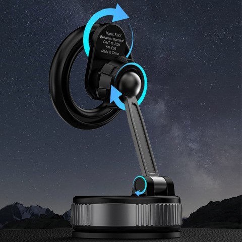 
Magnetinis automobilinis išmaniojo telefono laikiklis su siurbtuku „MagSafe“ – juodas
