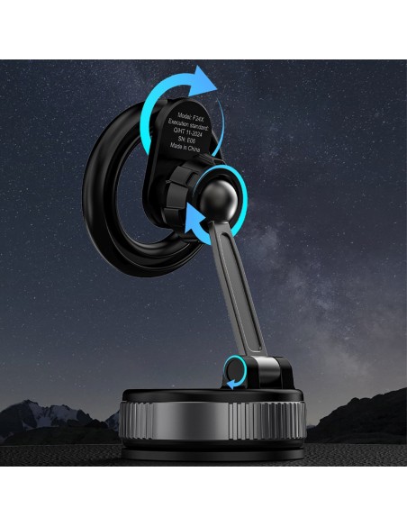 
Magnetinis automobilinis išmaniojo telefono laikiklis su siurbtuku „MagSafe“ – juodas
