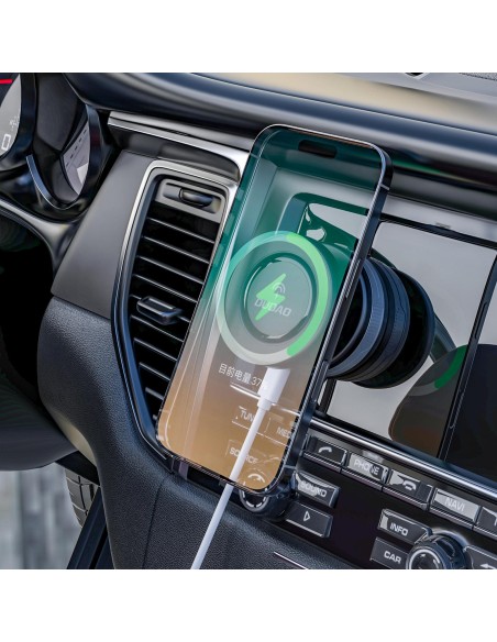 
„MagSafe“ 15 W belaidis automobilinis įkroviklis su siurbtuku išmaniesiems telefonams
