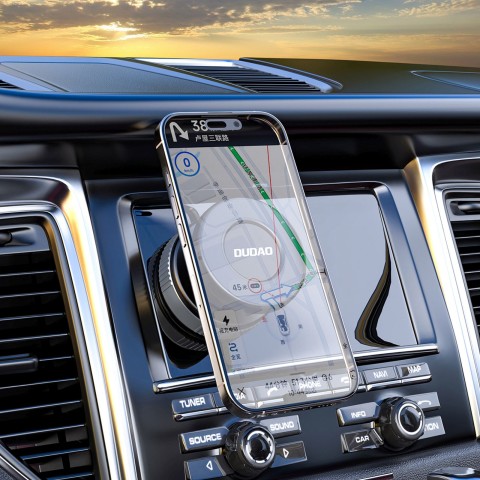 
„MagSafe“ automobilinis išmaniojo telefono laikiklis su siurbtuku priekiniam stiklui ir prietaisų skydeliui – juodas
