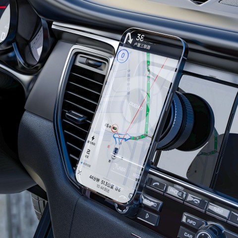 
„MagSafe“ automobilinis išmaniojo telefono laikiklis su siurbtuku priekiniam stiklui ir prietaisų skydeliui – juodas
