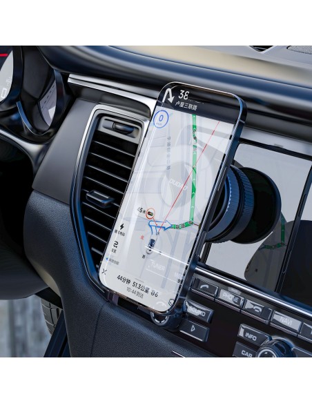 
„MagSafe“ automobilinis išmaniojo telefono laikiklis su siurbtuku priekiniam stiklui ir prietaisų skydeliui – juodas

