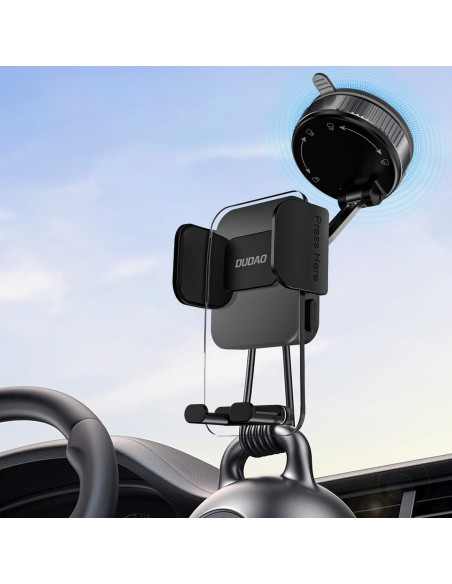 
Automobilinis išmaniojo telefono laikiklis su siurbtuku, skirtas prietaisų skydeliui – juodas
