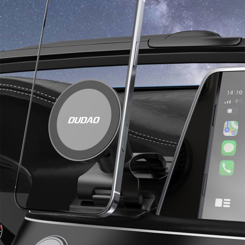 
„MagSafe“ automobilio išmaniojo telefono laikiklis prietaisų skydeliui ir priekiniam stiklui – juodas
