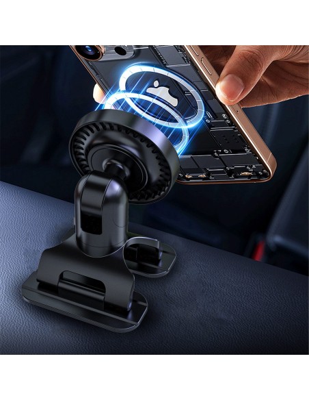 
„MagSafe“ automobilio išmaniojo telefono laikiklis prietaisų skydeliui ir priekiniam stiklui – juodas

