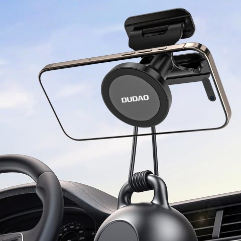 
„MagSafe“ automobilio išmaniojo telefono laikiklis prietaisų skydeliui ir priekiniam stiklui – juodas
