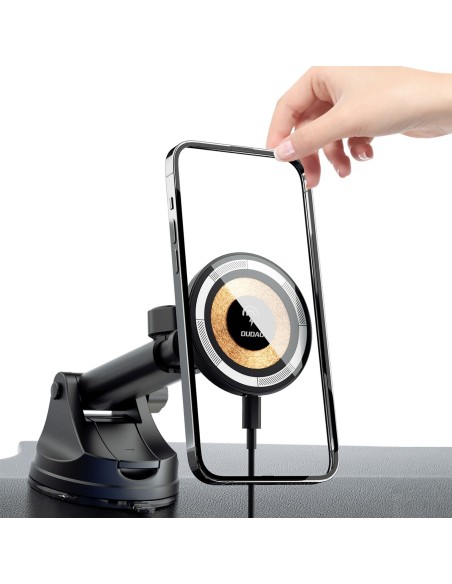 
„Magsafe“ 15 W belaidis automobilinis išmaniojo telefono laikiklis – juodas
