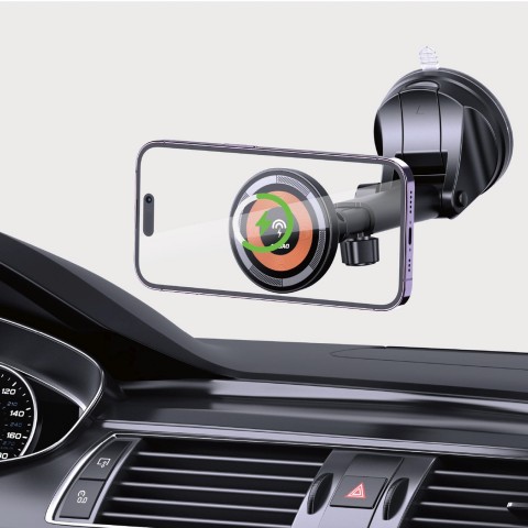 
„Magsafe“ 15 W belaidis automobilinis išmaniojo telefono laikiklis – juodas
