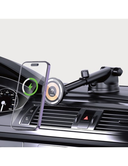 
„Magsafe“ 15 W belaidis automobilinis išmaniojo telefono laikiklis – juodas
