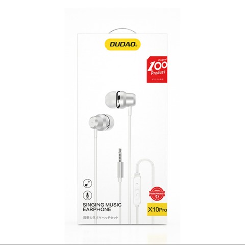 
X10PRO laidinės į ausis įdedamos ausinės su nuotolinio valdymo pultu, 3,5 mm mini lizdas - baltos
