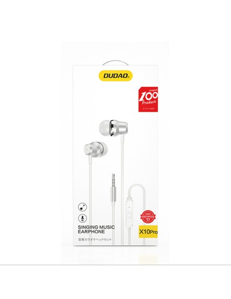 
X10PRO laidinės į ausis įdedamos ausinės su nuotolinio valdymo pultu, 3,5 mm mini lizdas - baltos
