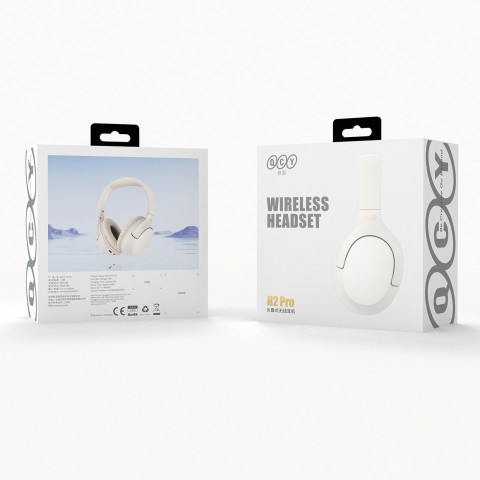 
H2 Pro ENC belaidės „Bluetooth“ ausinės, uždedamos ant ausies – baltos
